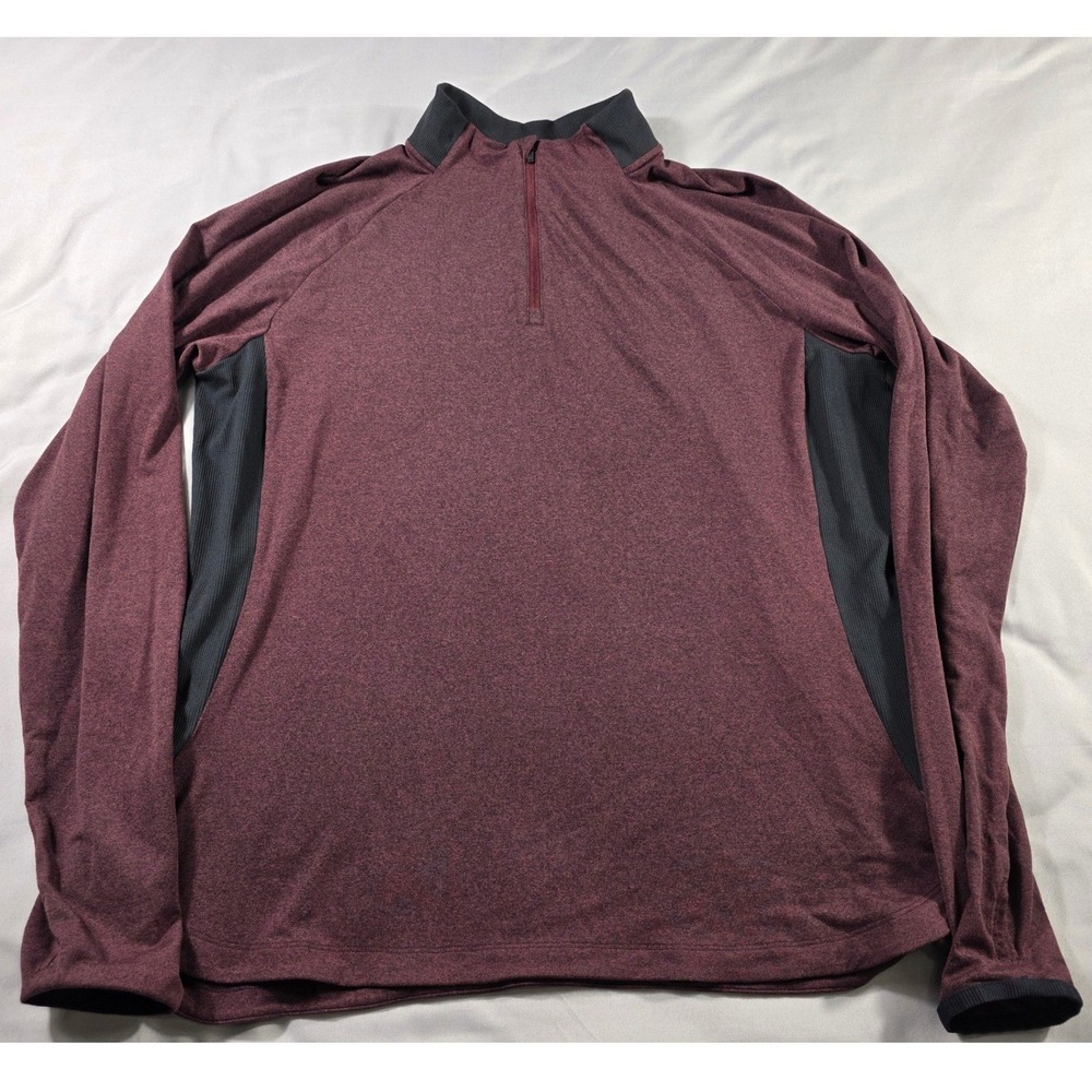 REI Co-op Lightweight 1/4 Zip Shirt Men 2XL Burgundy Heathered Active Layer